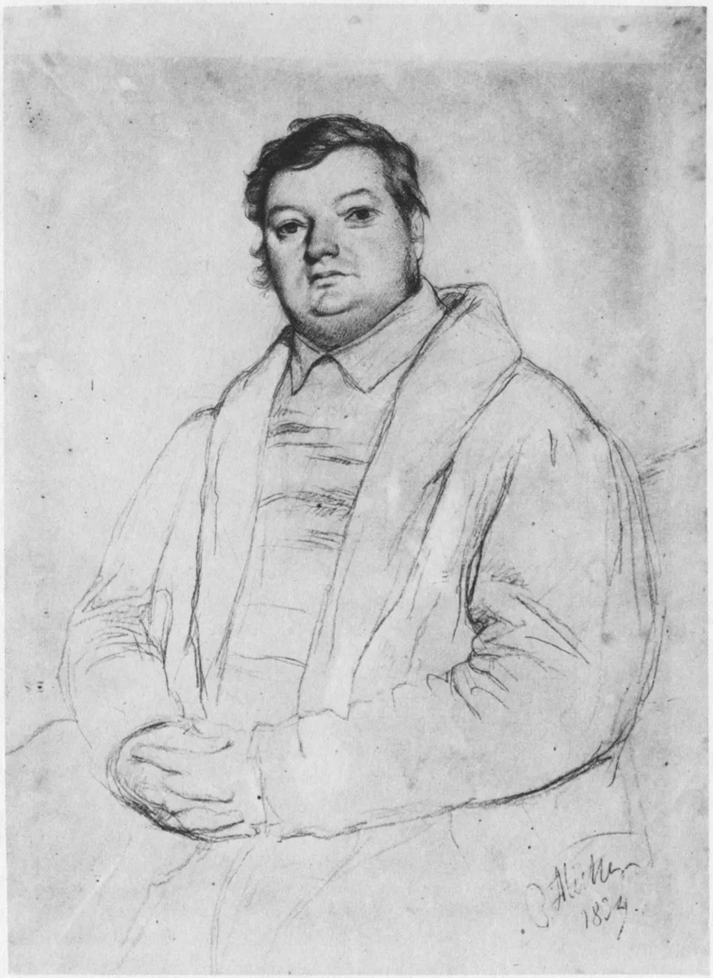 Illustration: Justinus Kerner. Pencil drawing, 1834
